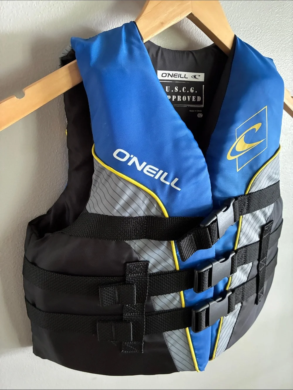 O’Neill Youth Life Jacket PFD 50-90 lbs USCG Approved Type III Blue Wakeboard